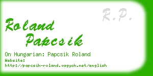 roland papcsik business card